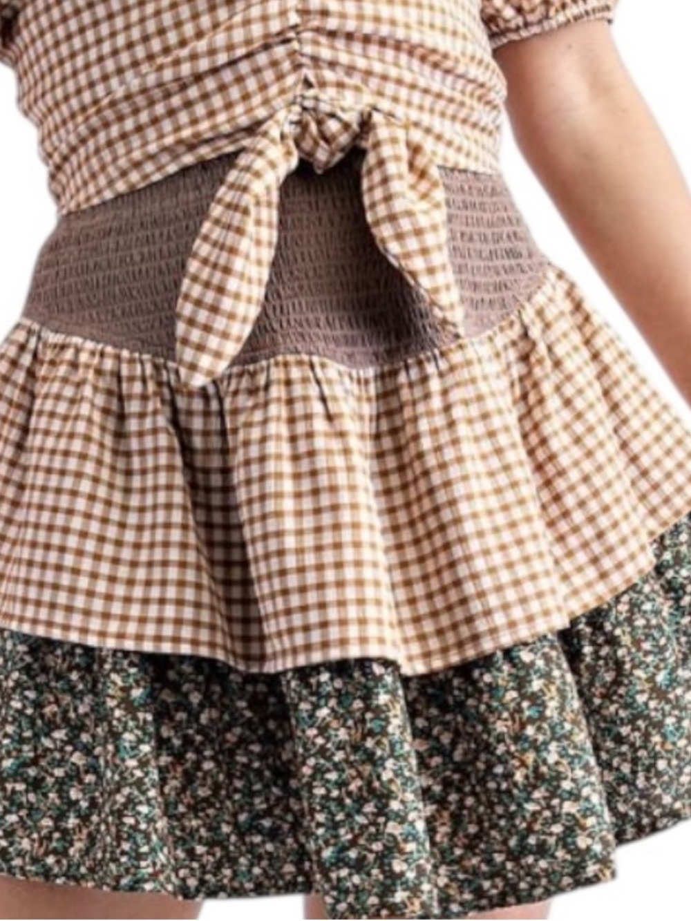 easel Patchwork Mini Skirt